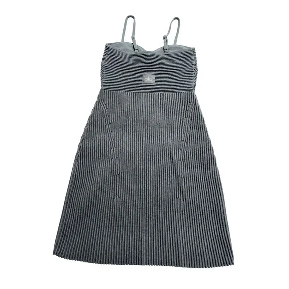 ALO Yoga Denim Knit Mini Dress in Steel Grey